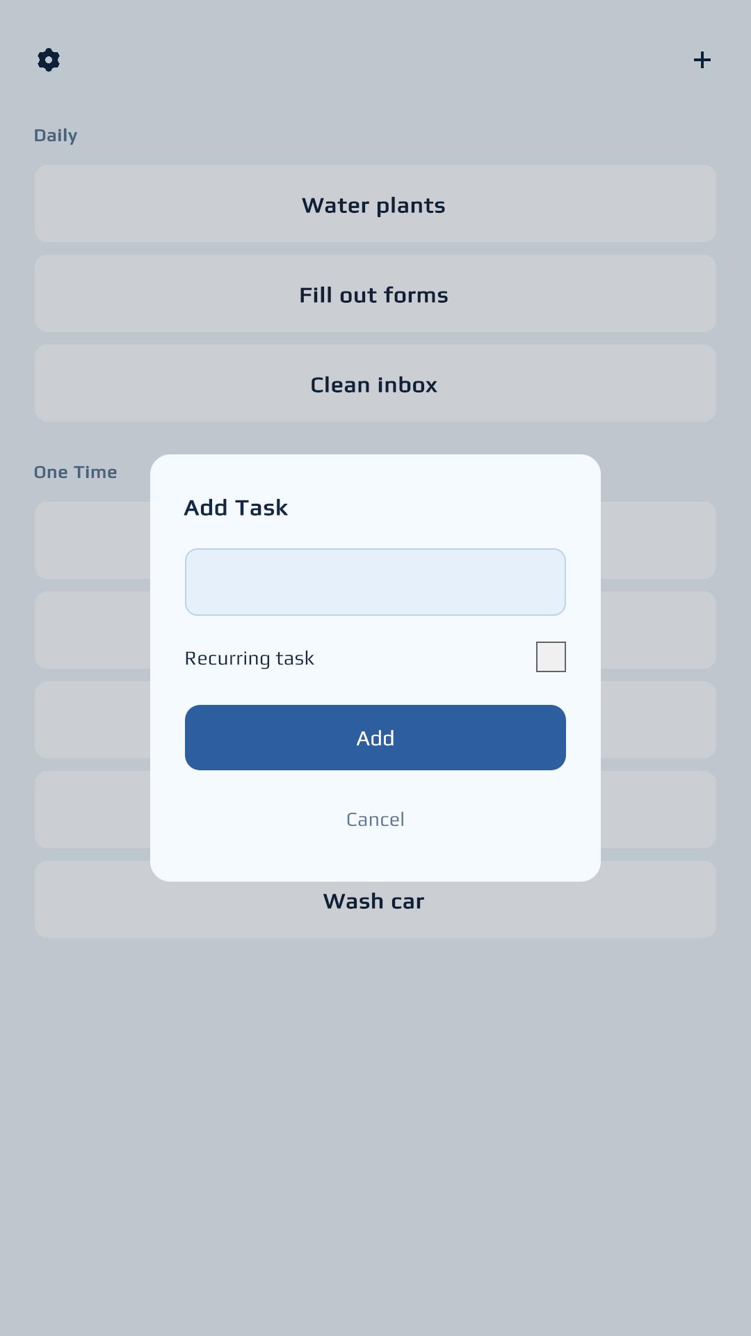 Mintodo Add Task dialog