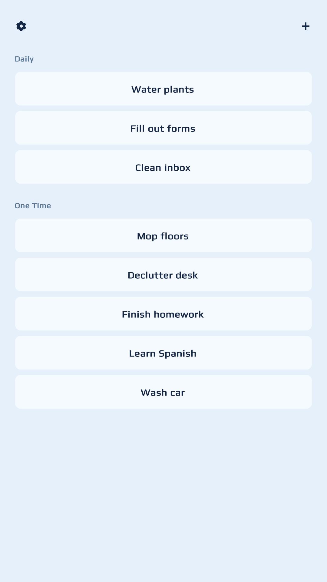 Mintodo task list in the light theme